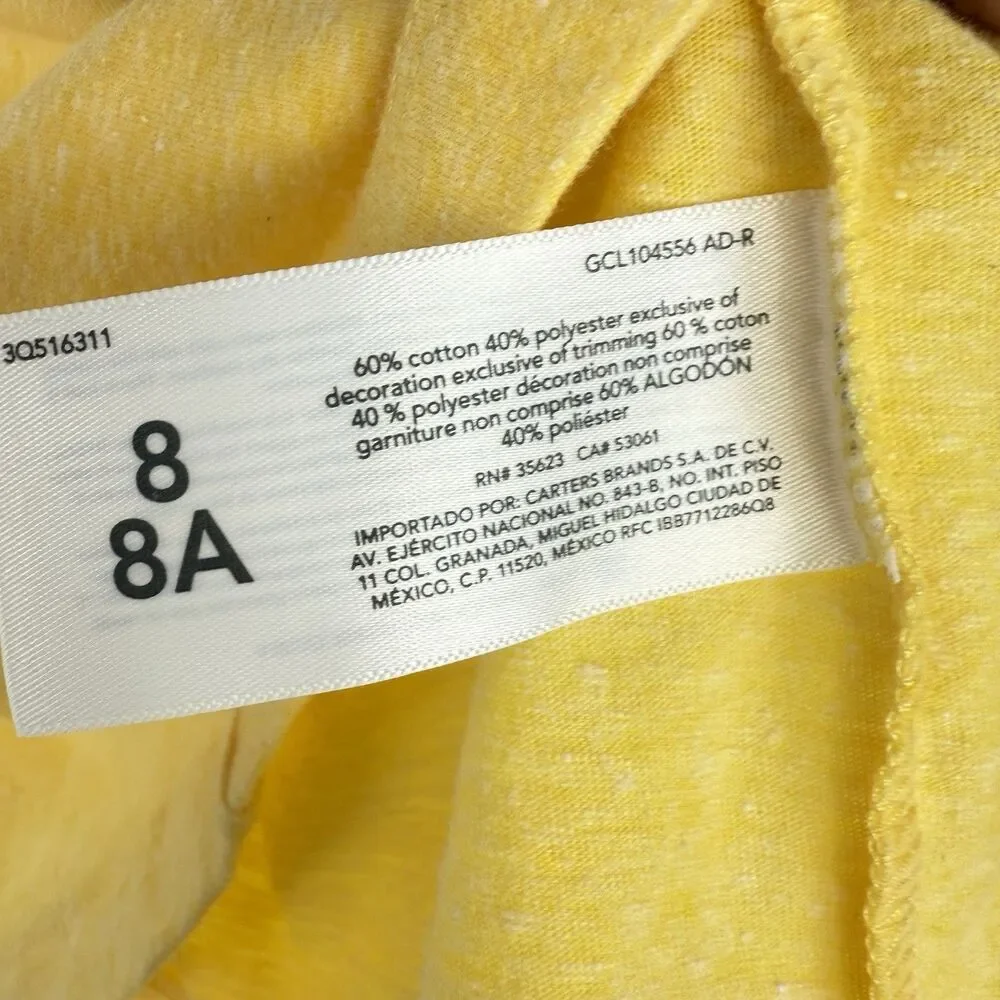 Oshkosh B’Gosh Boy’s Yellow T-Shirt 1/4 Button Soft Comfort Toddler Size 8A